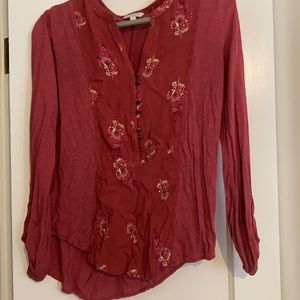 Large Lucky Brand pink and floral shirt